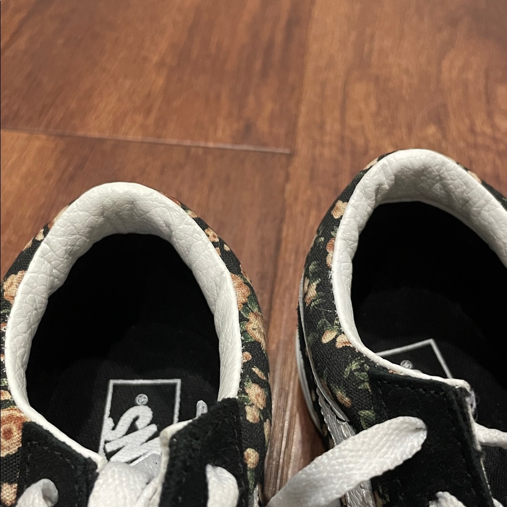 Vans Kids Black and Pink Floral Sneakers - Picture 7 of 8